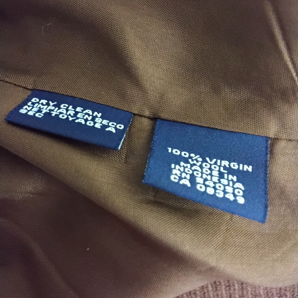 Jones New York Women's 8 Brown 100% Virgin Wool Lined Blazer Jacket - Picture 5 of 5